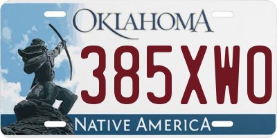 OK license plate 385XWO
