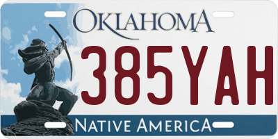 OK license plate 385YAH