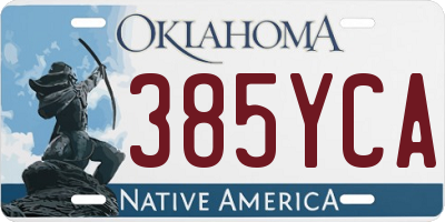 OK license plate 385YCA