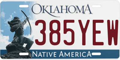 OK license plate 385YEW