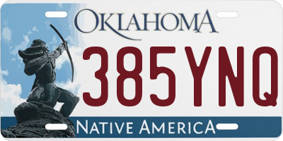 OK license plate 385YNQ