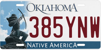 OK license plate 385YNW