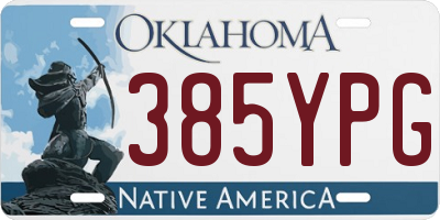 OK license plate 385YPG