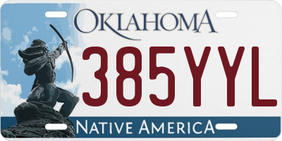 OK license plate 385YYL