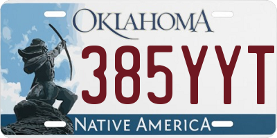 OK license plate 385YYT