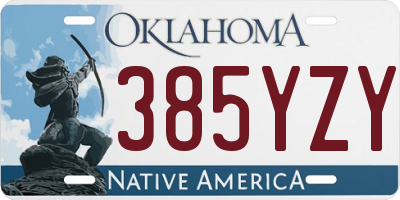 OK license plate 385YZY