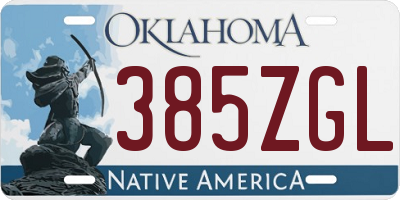 OK license plate 385ZGL