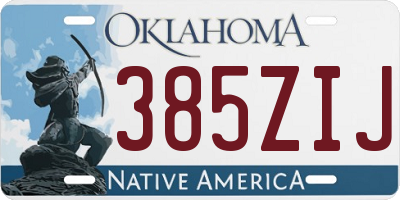 OK license plate 385ZIJ