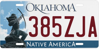 OK license plate 385ZJA