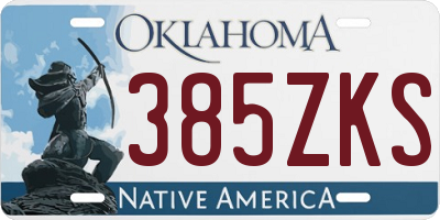 OK license plate 385ZKS
