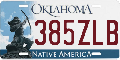OK license plate 385ZLB