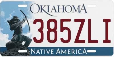 OK license plate 385ZLI