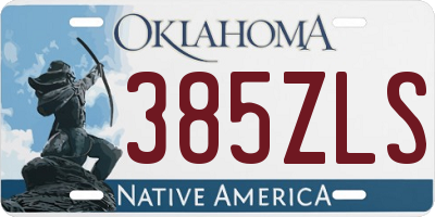 OK license plate 385ZLS