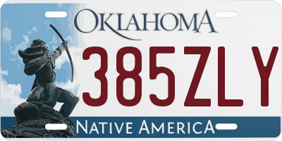 OK license plate 385ZLY