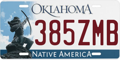 OK license plate 385ZMB
