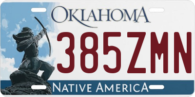 OK license plate 385ZMN