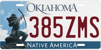 OK license plate 385ZMS