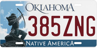 OK license plate 385ZNG
