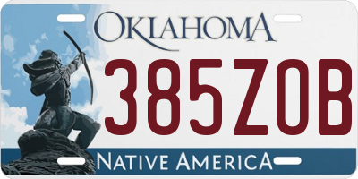 OK license plate 385ZOB