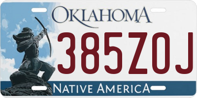 OK license plate 385ZOJ