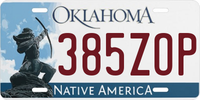 OK license plate 385ZOP