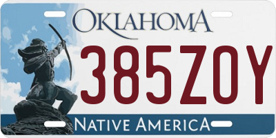 OK license plate 385ZOY