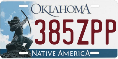 OK license plate 385ZPP