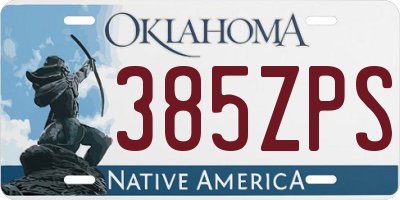 OK license plate 385ZPS