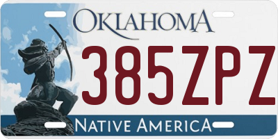 OK license plate 385ZPZ