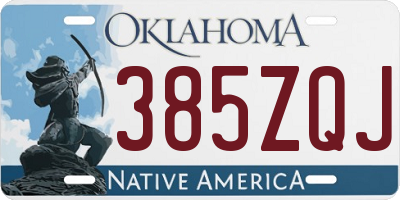 OK license plate 385ZQJ