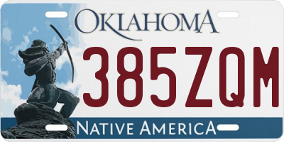 OK license plate 385ZQM