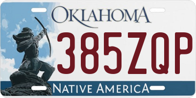 OK license plate 385ZQP