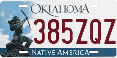 OK license plate 385ZQZ