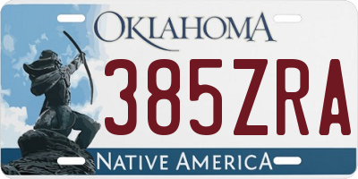 OK license plate 385ZRA