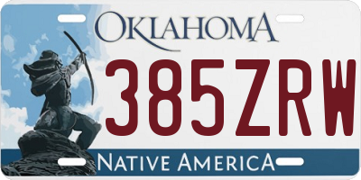 OK license plate 385ZRW