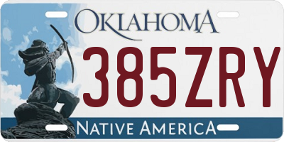 OK license plate 385ZRY