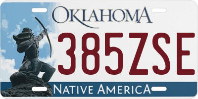 OK license plate 385ZSE