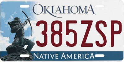 OK license plate 385ZSP