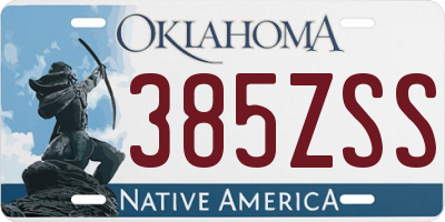 OK license plate 385ZSS