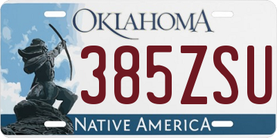 OK license plate 385ZSU