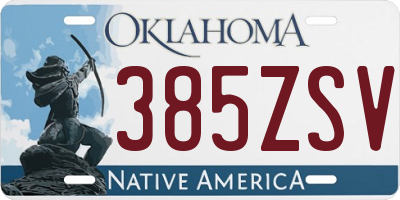 OK license plate 385ZSV