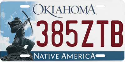 OK license plate 385ZTB