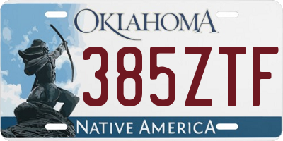 OK license plate 385ZTF