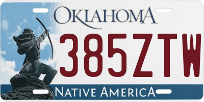 OK license plate 385ZTW