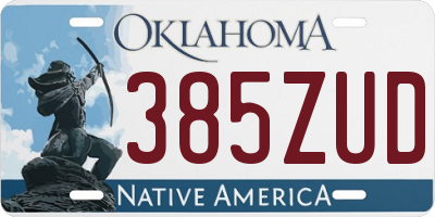 OK license plate 385ZUD