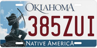 OK license plate 385ZUI