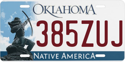 OK license plate 385ZUJ