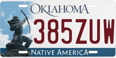 OK license plate 385ZUW