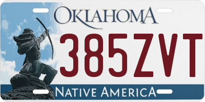 OK license plate 385ZVT