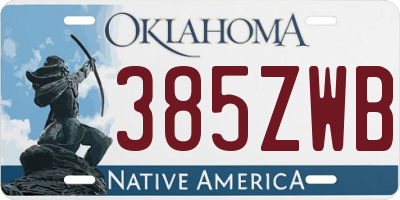 OK license plate 385ZWB